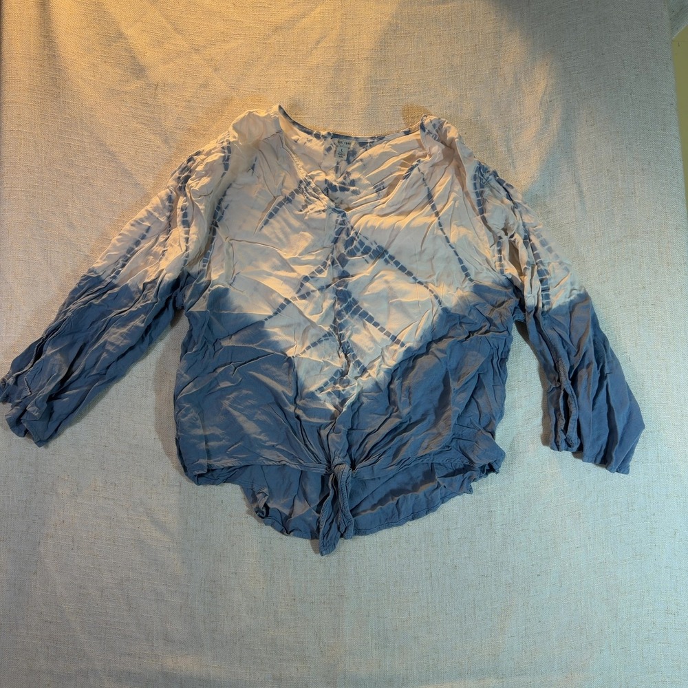 Est. 1946 Tie Dye Blouse Long Sleeve Blue White Women's Size Large